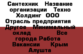 Сантехник › Название организации ­ Техно-Холдинг, ООО › Отрасль предприятия ­ Другое › Минимальный оклад ­ 40 000 - Все города Работа » Вакансии   . Крым,Алушта